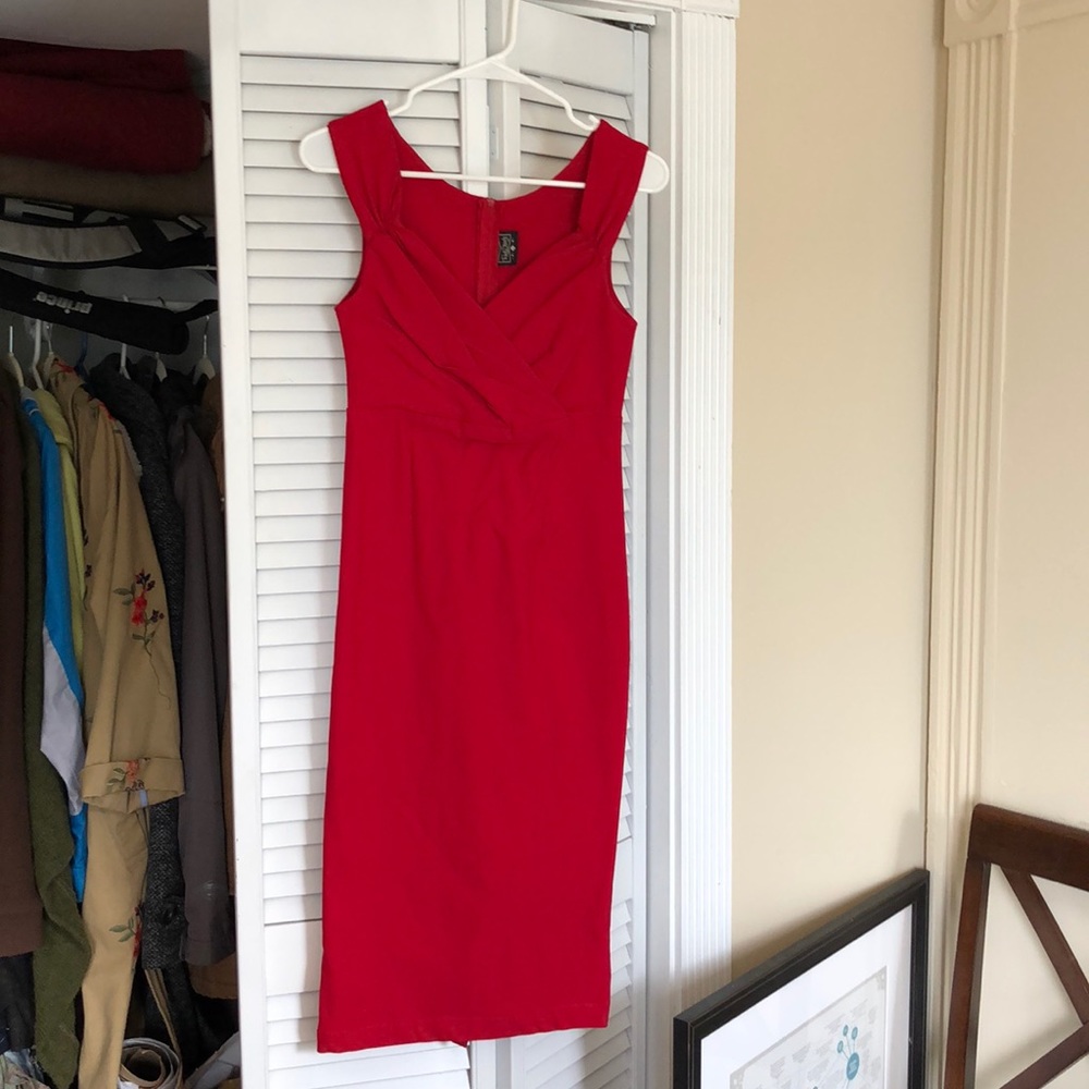 Lady Love Song Sheath Dress, Red, Size Lg